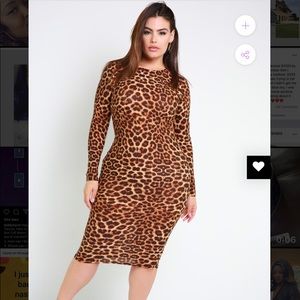 Size 2X Leopard Body Con Dress